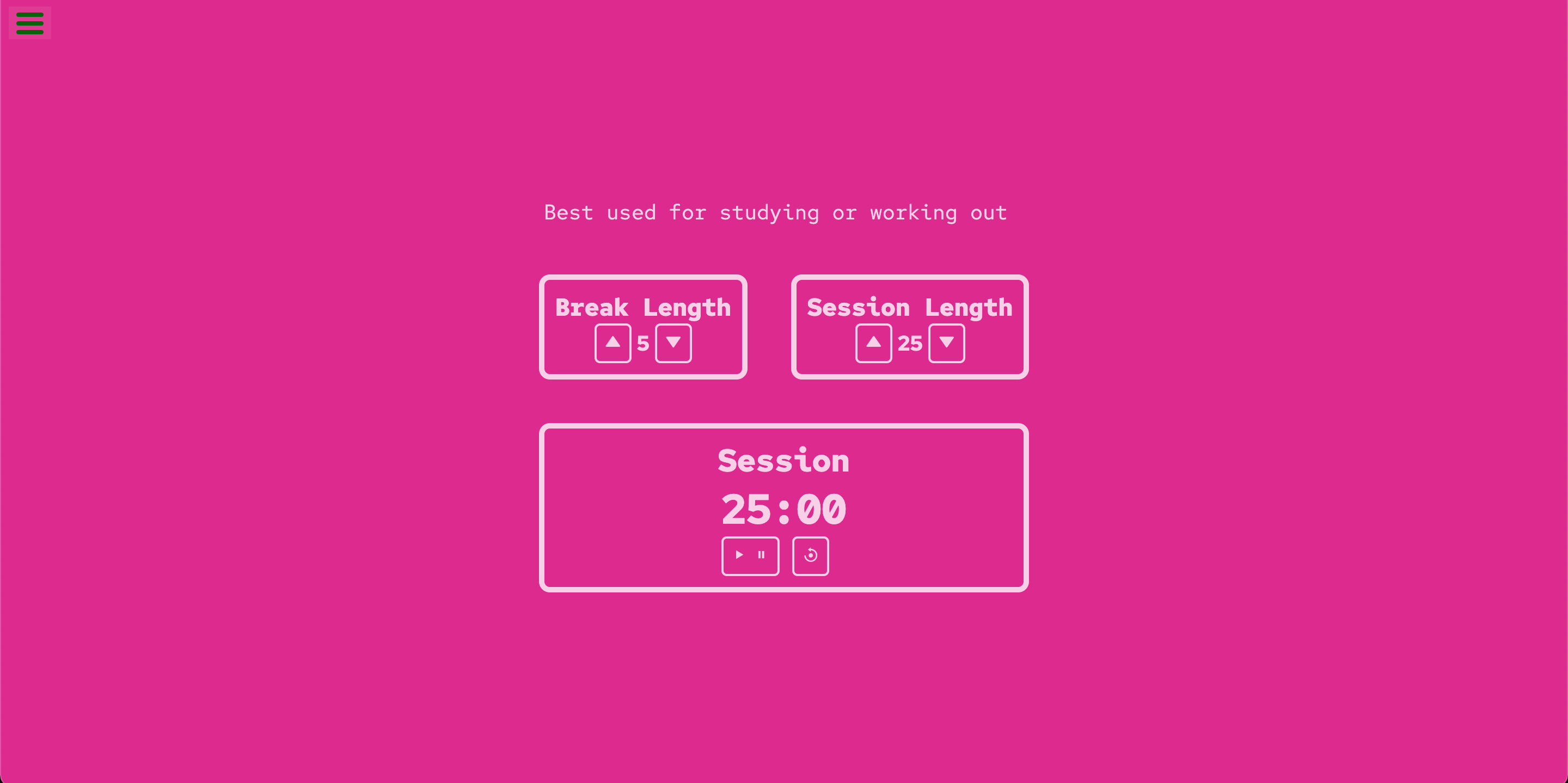 Pomodoro 25 + 5 Timer